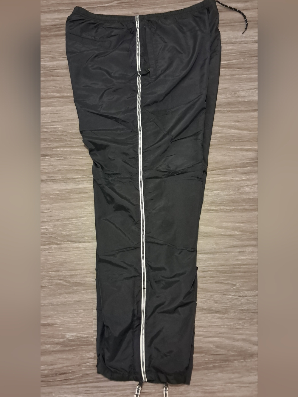 Gap Vintage Lined Nylon Zip Leg Track Pants Black Men's Size XL